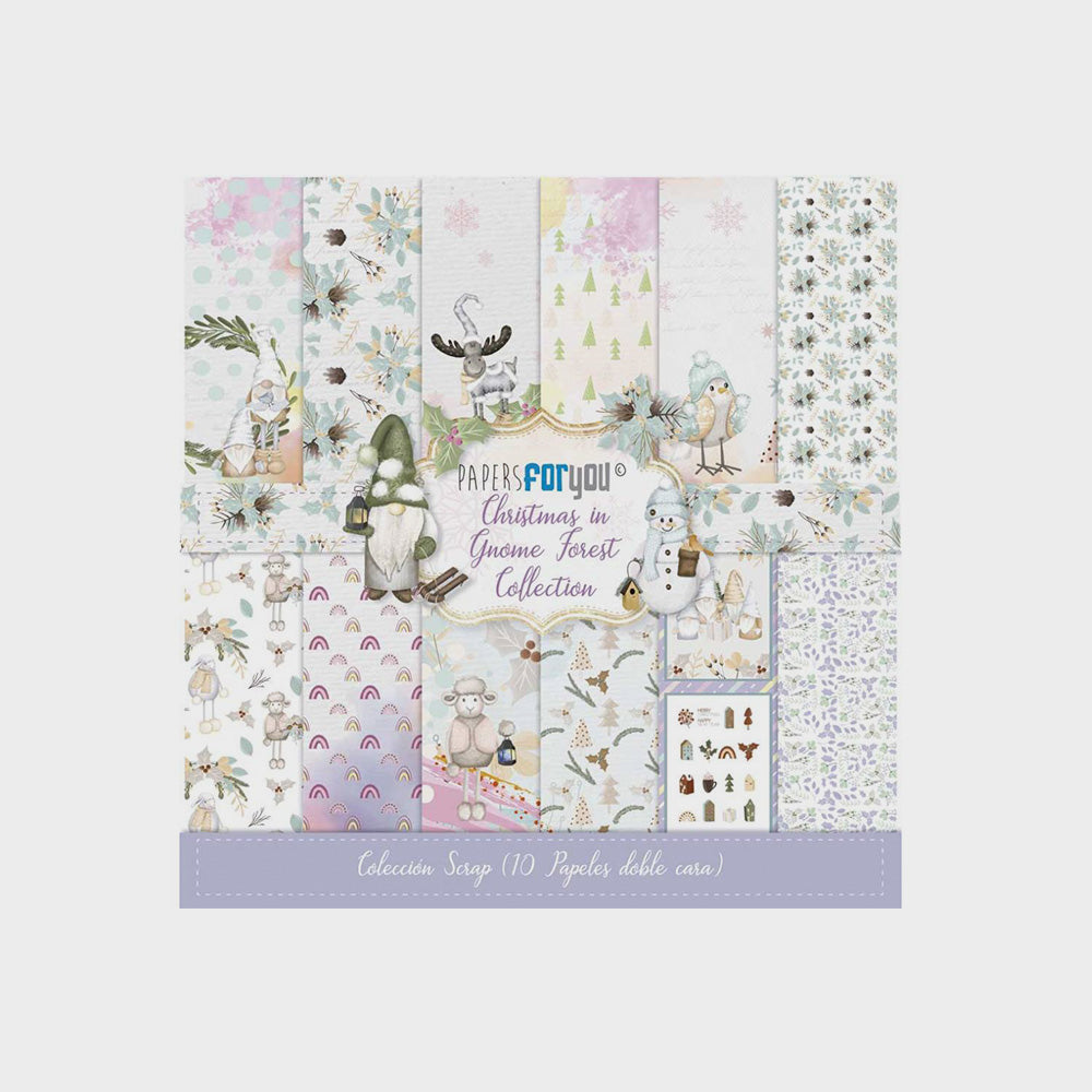 Set 10 Papiere, Scrapbooking, Zwergenwald, 30 x 30 cm (7)