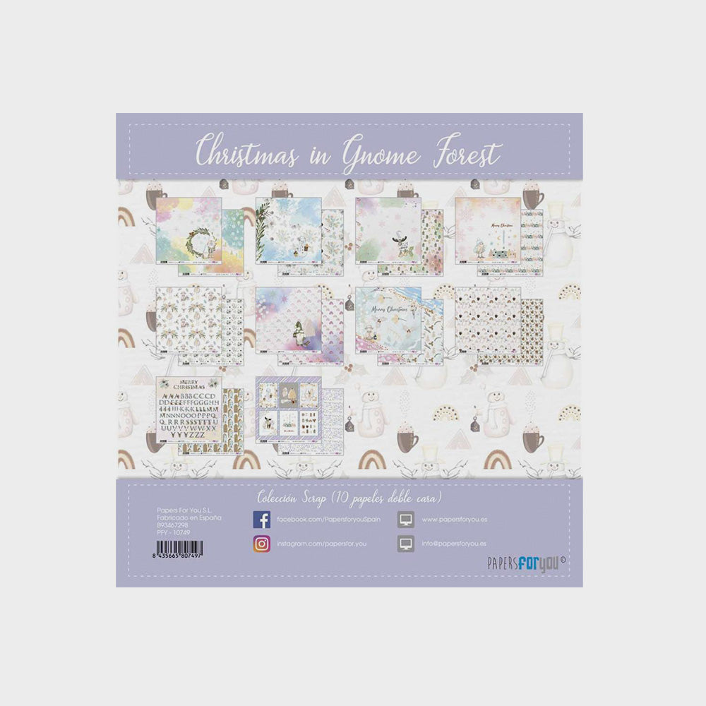 Set 10 Papiere, Scrapbooking, Zwergenwald, 30 x 30 cm