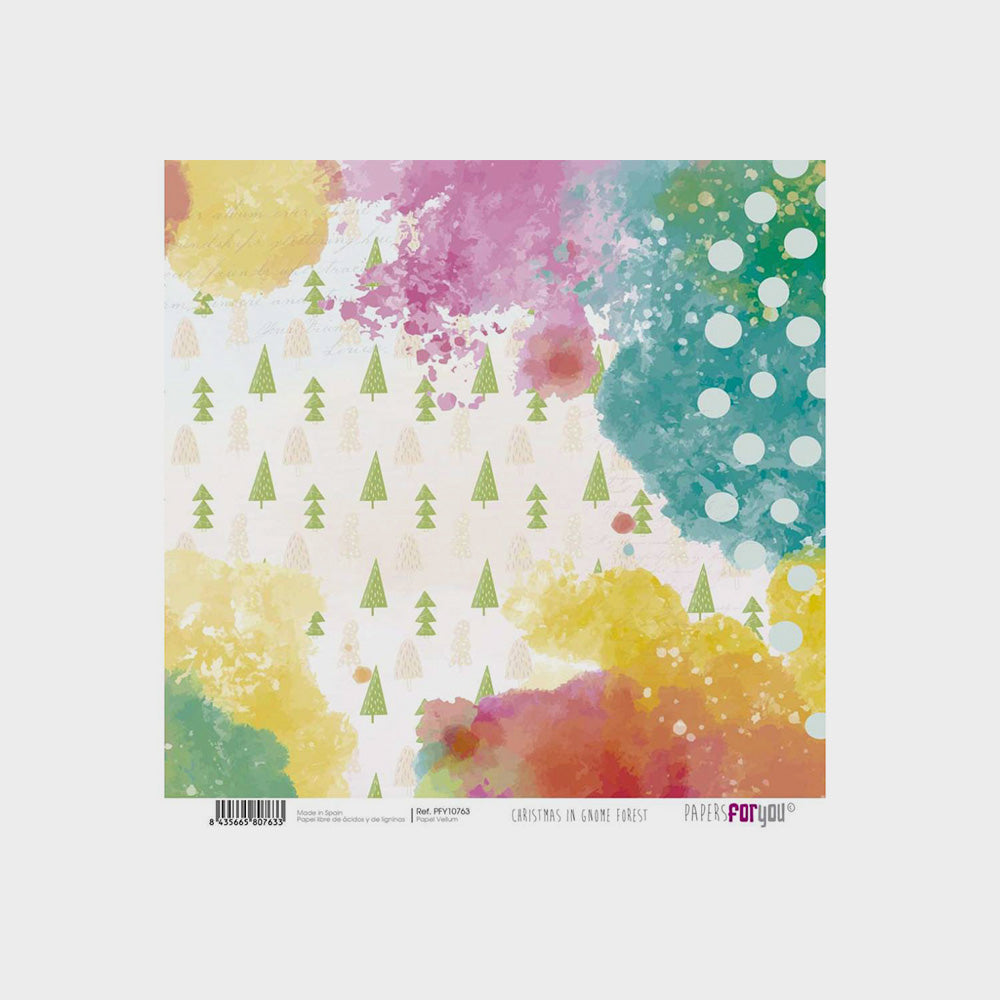 Set 6 Papiere, Scrapbooking, Im Zwergenwald, 31 x 30 cm (1)