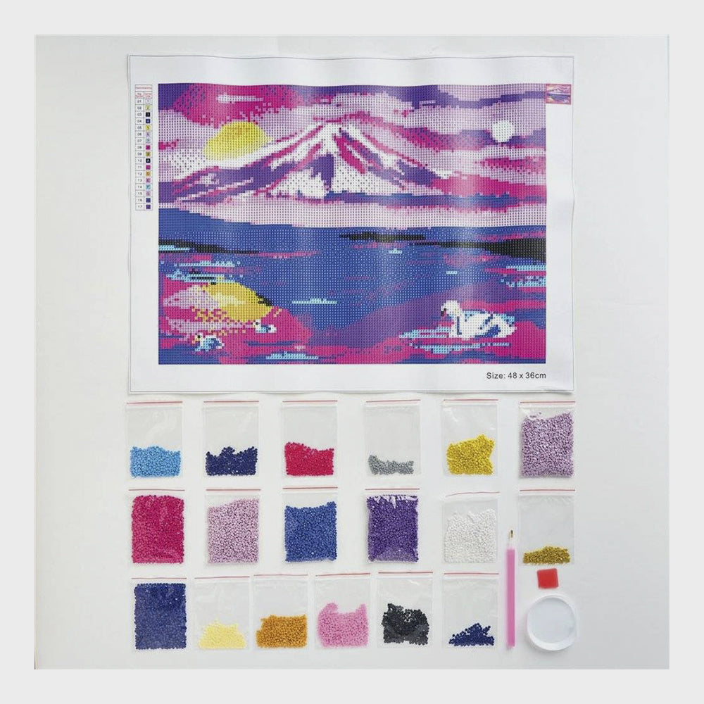 Diamond Painting Set Berge mit farbigen Diamanten, 48 x 36 cm, Simply Make (1)
