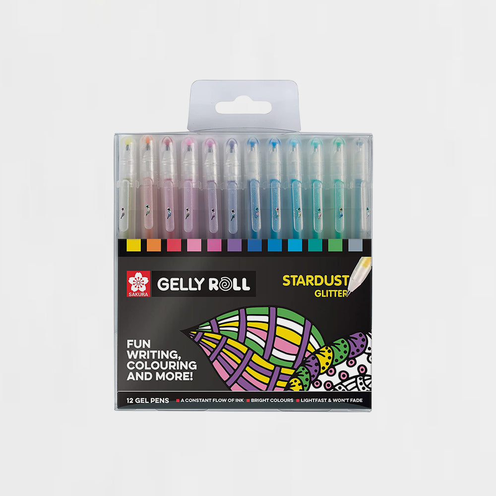 Etui mit 12 Gelroller Gelly Roll Sakura Stardust Glitter