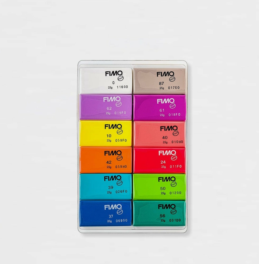 12er-Set Kräftige Farben 25 g. Fimo
