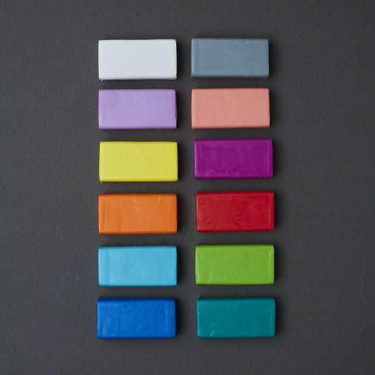 12er-Set Kräftige Farben 25 g. Fimo