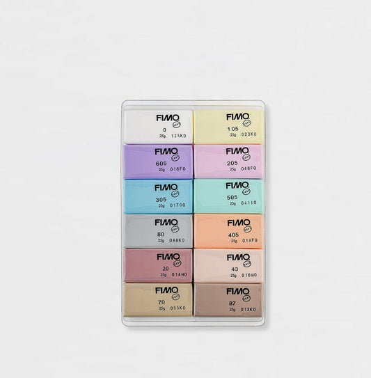 12er-Set Pastellfarben 25 g. Fimo
