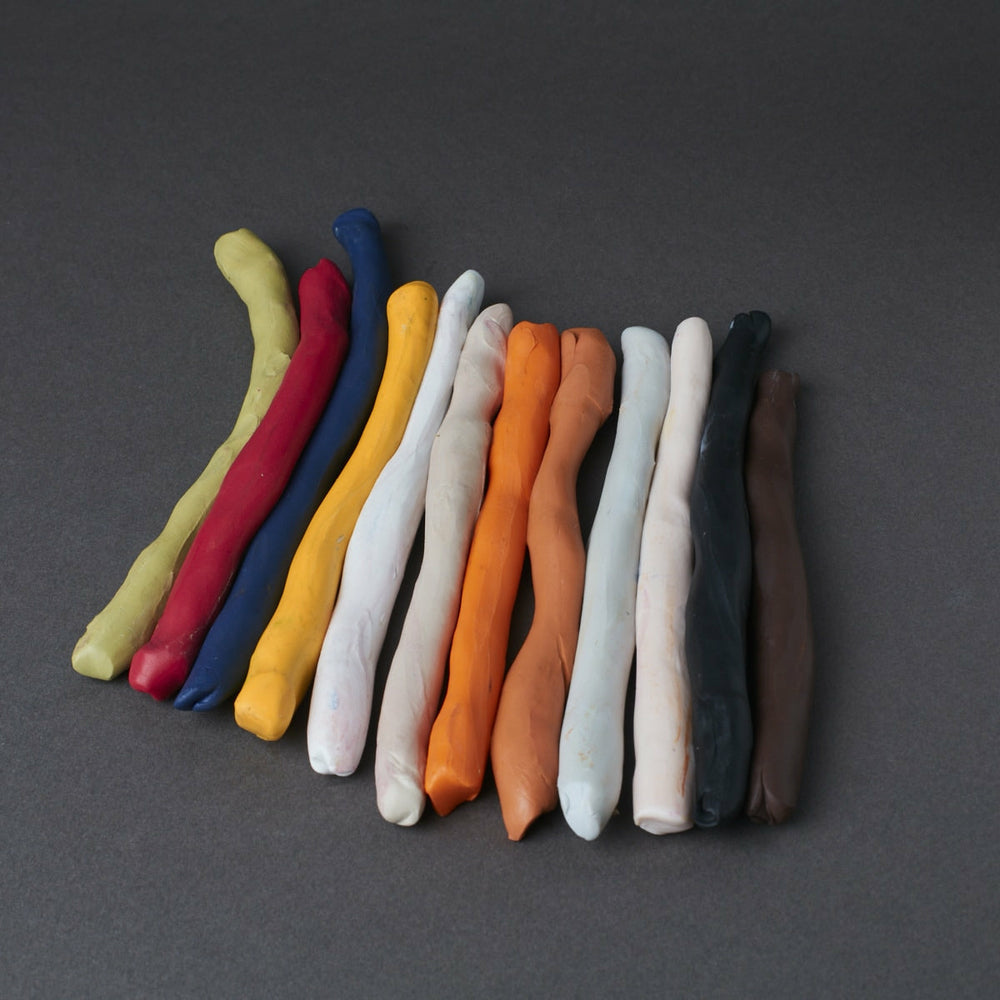 12er-Set Naturfarben 25 g. Fimo