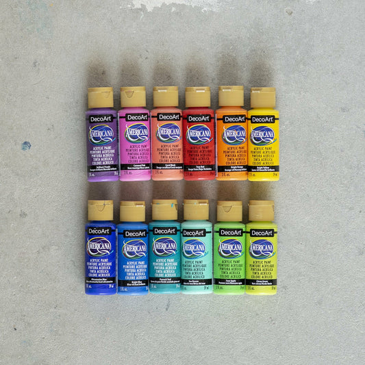 Packung mit 12 Acrylfarben von Americana