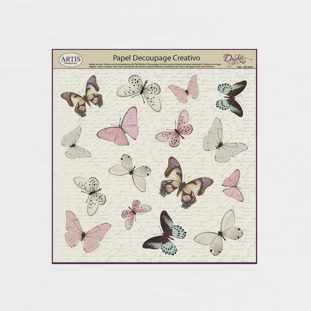 Decoupage-Papier Bunte Schmetterlinge 32 X 32 Dayka