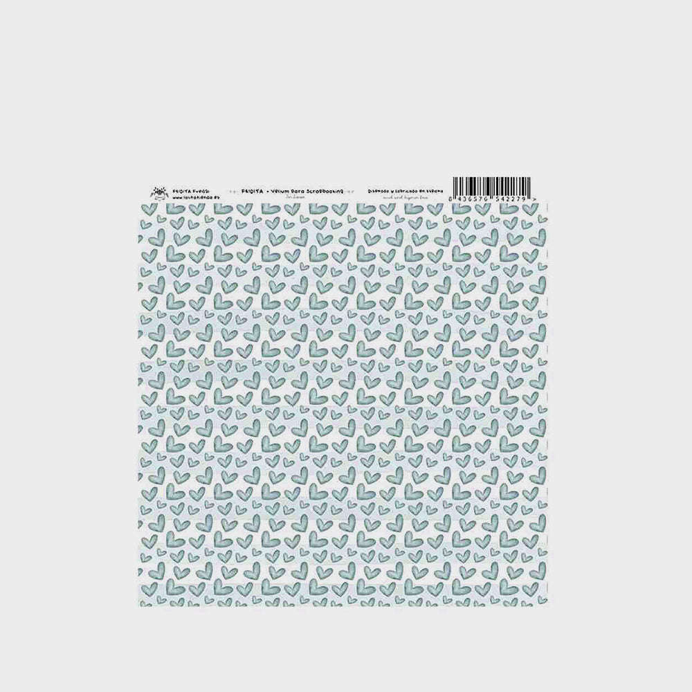 Papier Vellum Blaue Herzen 30 X 30 Fridita