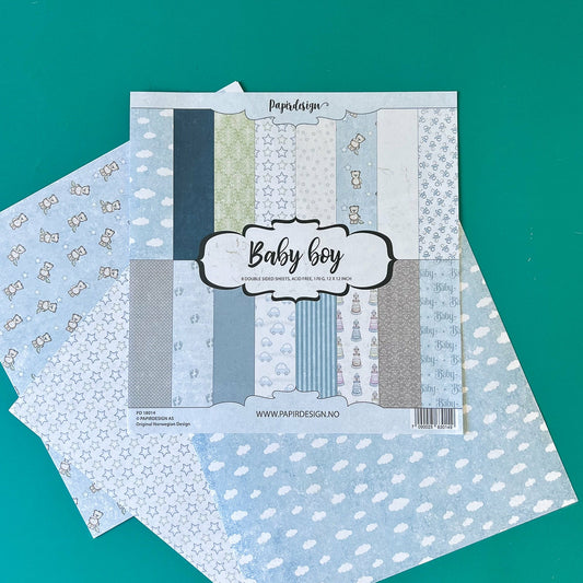 Set Papier Scrapbooking Baby Boy 30 X 30 Papirdesign