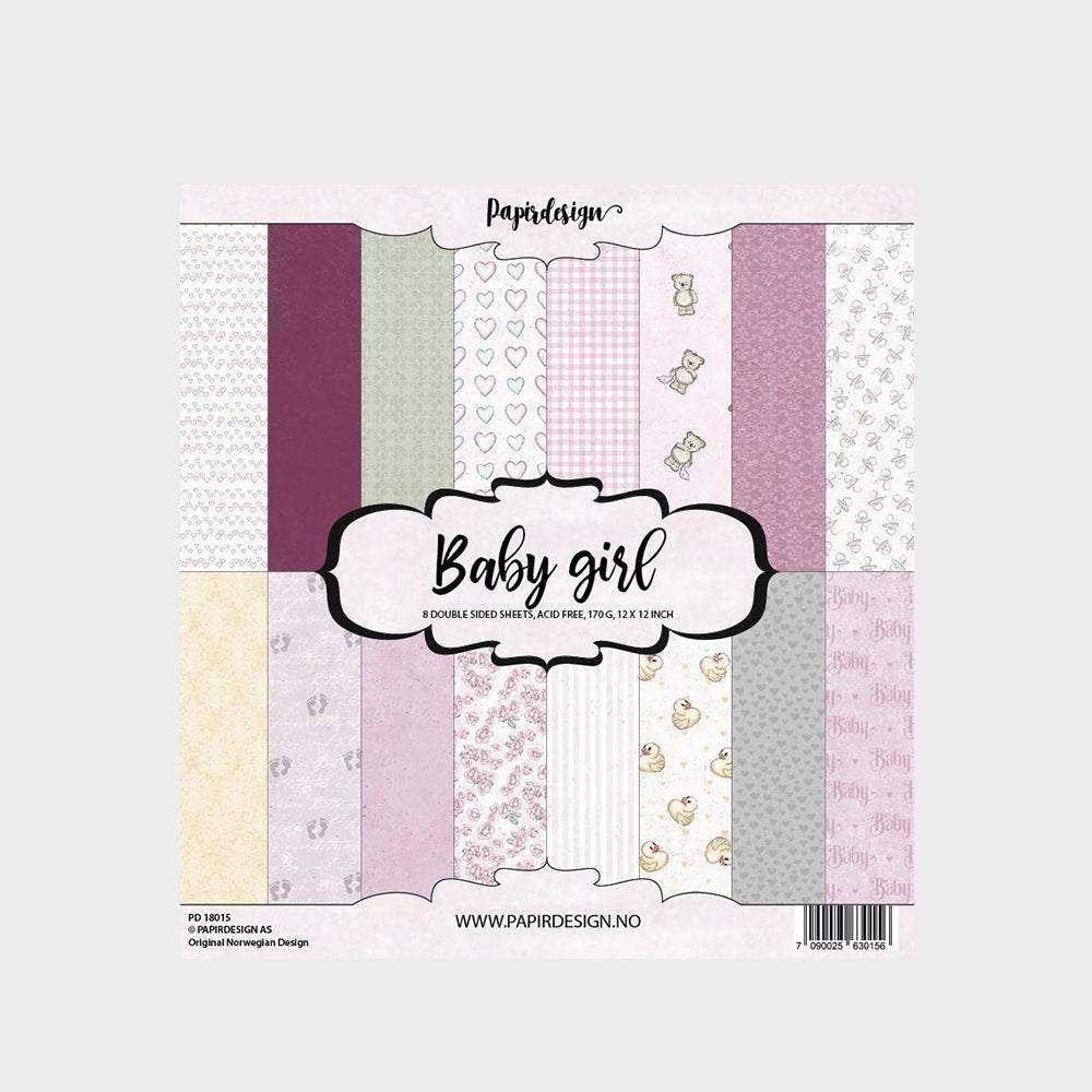 Set Papier Scrapbooking Baby Girl 30 X 30 Papirdesign
