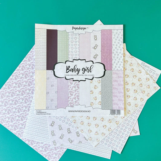 Set Papier Scrapbooking Baby Girl 30 X 30 Papirdesign