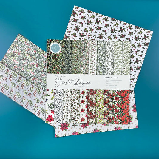 Set Papier Scrapbooking Festive Floral 30 X 30 Craft Consortium
