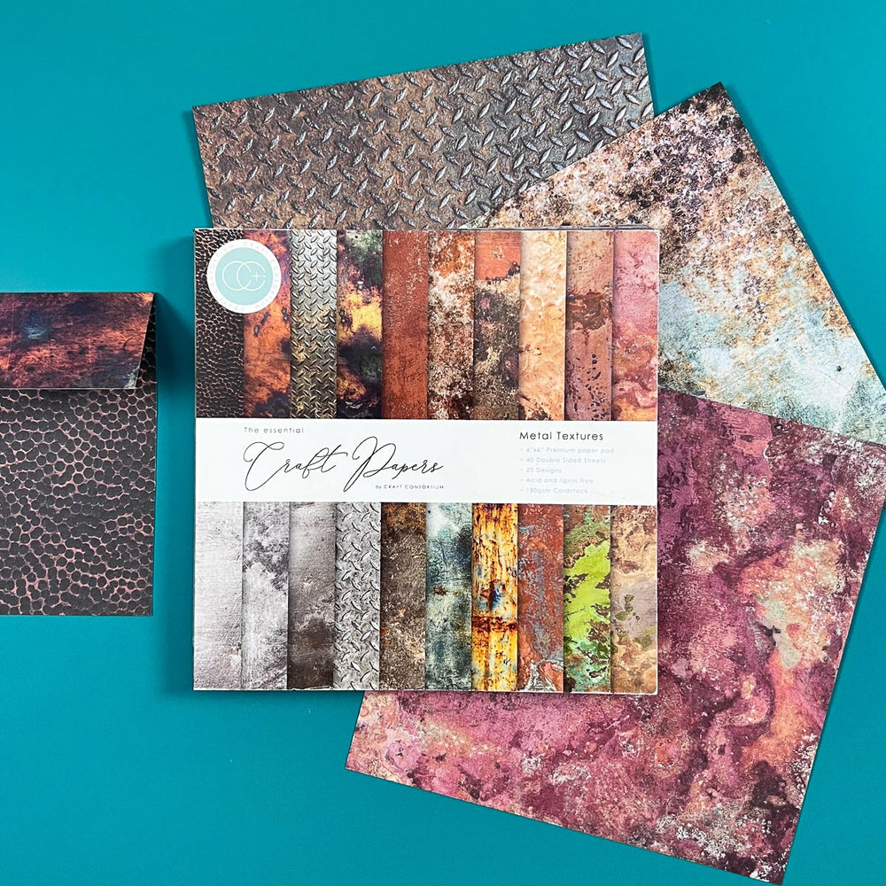 Set Papier Scrapbooking Metal Textures 15 X 15 Craft Consortium