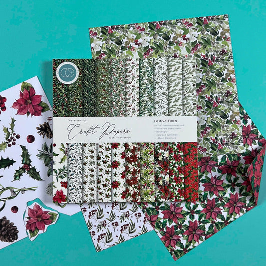 Set Papier Scrapbooking Festive Floral 15 X 15 Craft Consortium