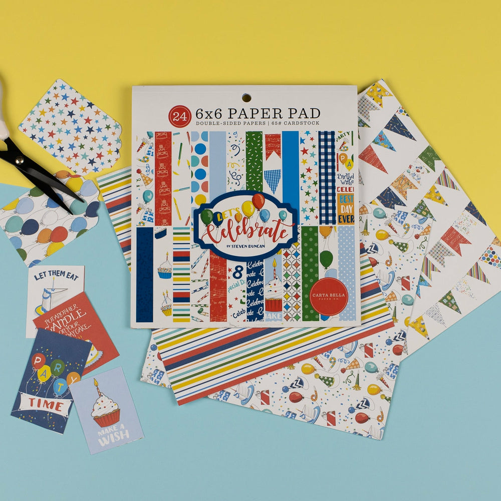 Set Papier Scrapbooking Lets Celebrate 15 X 15 Carta Bella