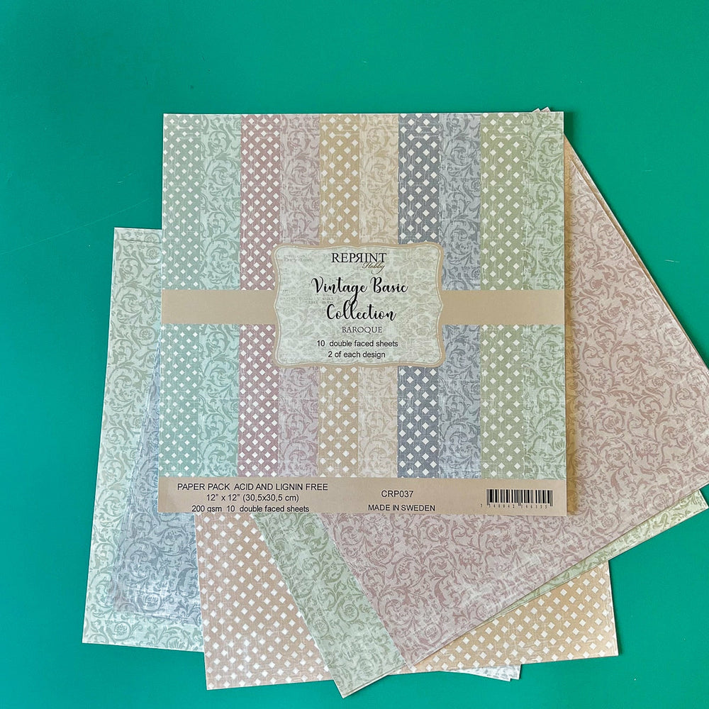 Set Papier Scrapbooking Basic Vintage 30 X 30 Craftlines