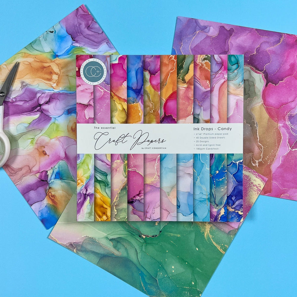 Set Papier Scrapbooking Drops Candy 15 X 15 Craft Consortium (1)