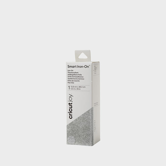 Permanente Vinylfolie Smart Iron On Textil Silber Glitzer 13,9 X 48,2 Cricut Joy