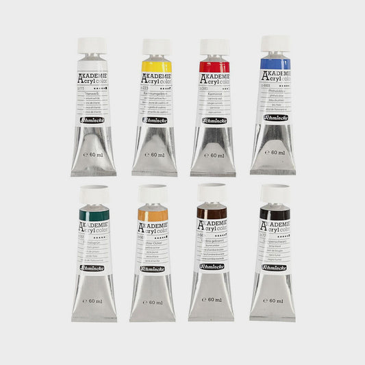Box 8 Acrylfarben 6 ml Schmincke Akademie