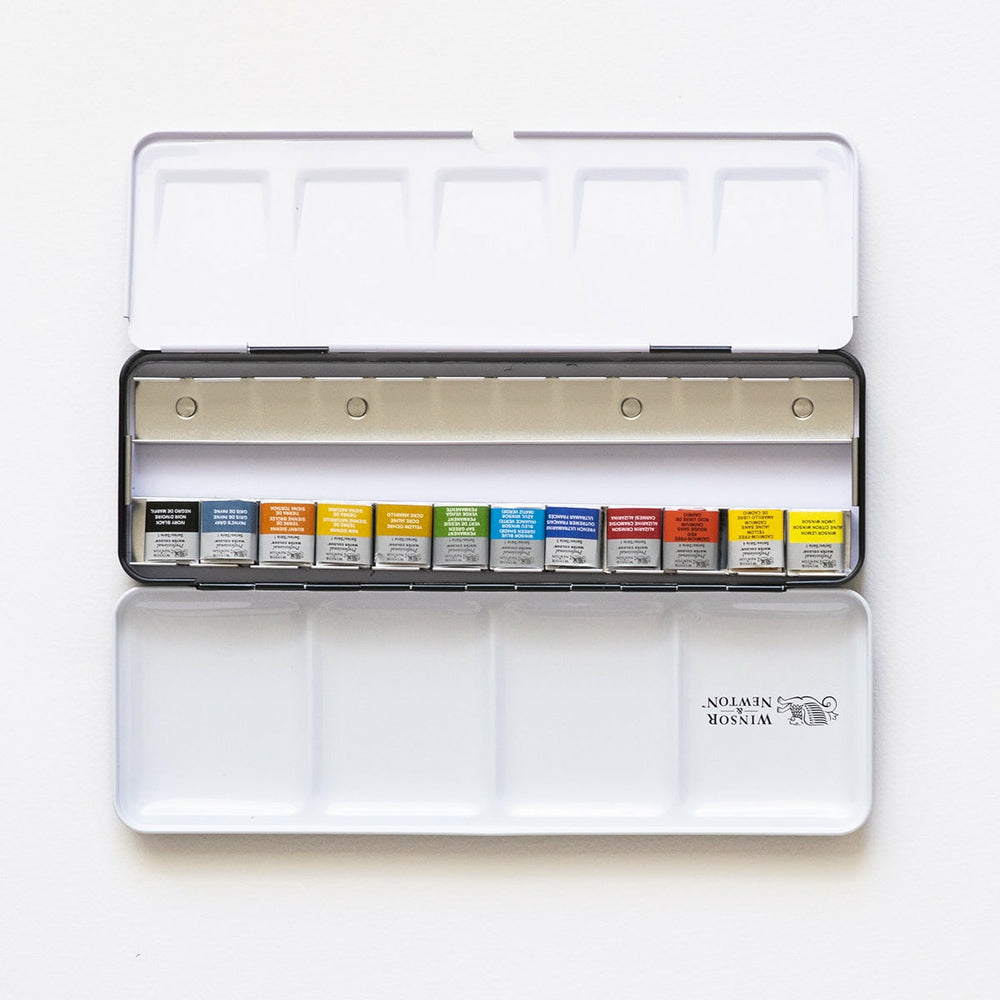 Profi-Metallbox Aquarell 12 Halbe Näpfchen Winsor & Newton (1)