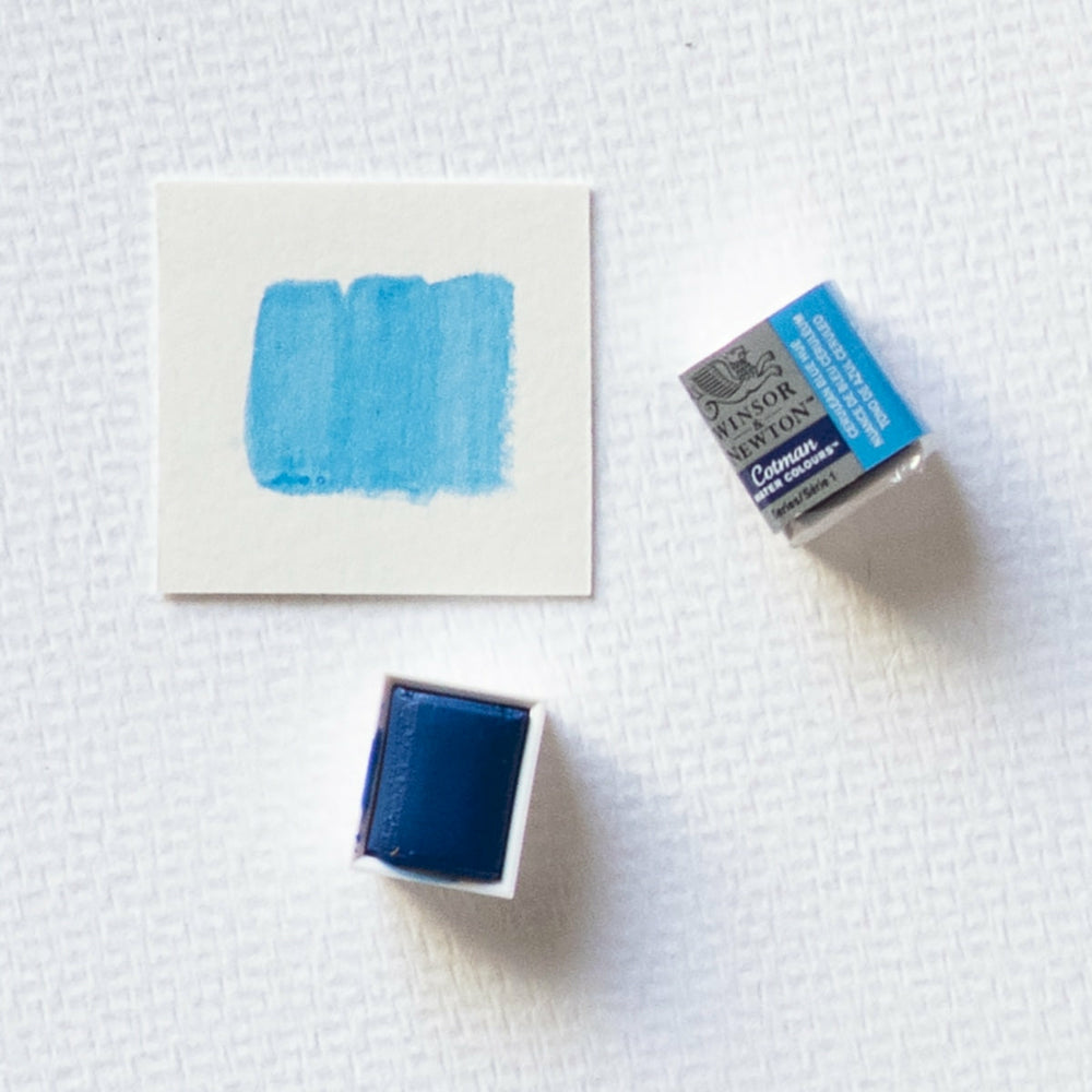 Aquarellfarbe 1/2 Godet Cotman Cerulean-Blau Winsor & Newton (1)