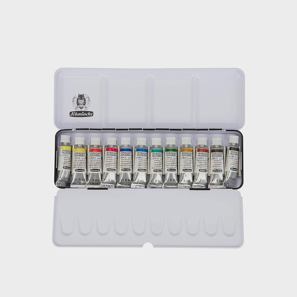 Metallbox 12 Tuben Aquarellfarben 5 ml Schmincke