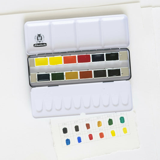 Metallbox 12 Näpfchen Aquarellfarben Schmincke