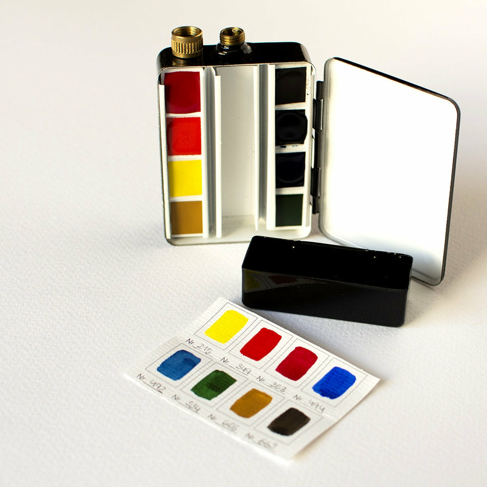 Metallbox 8 Näpfchen Aquarellfarben Schmincke (2)