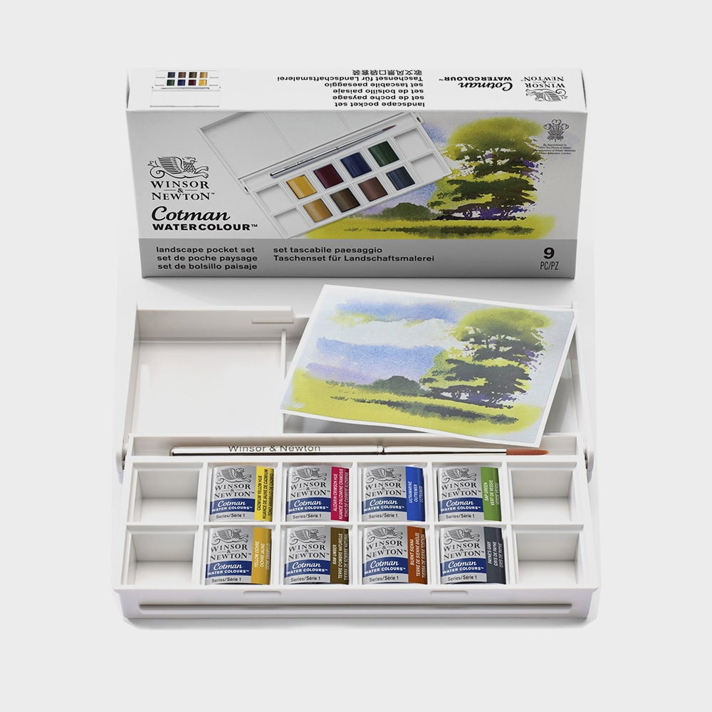 Box 8 Aquarellfarben Näpfchen Cotman, Landschaftsmalerei, von Winsor & Newton (1)