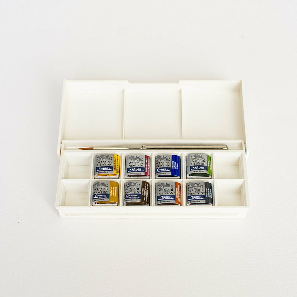 Box 8 Aquarellfarben Näpfchen Cotman, Landschaftsmalerei, von Winsor & Newton