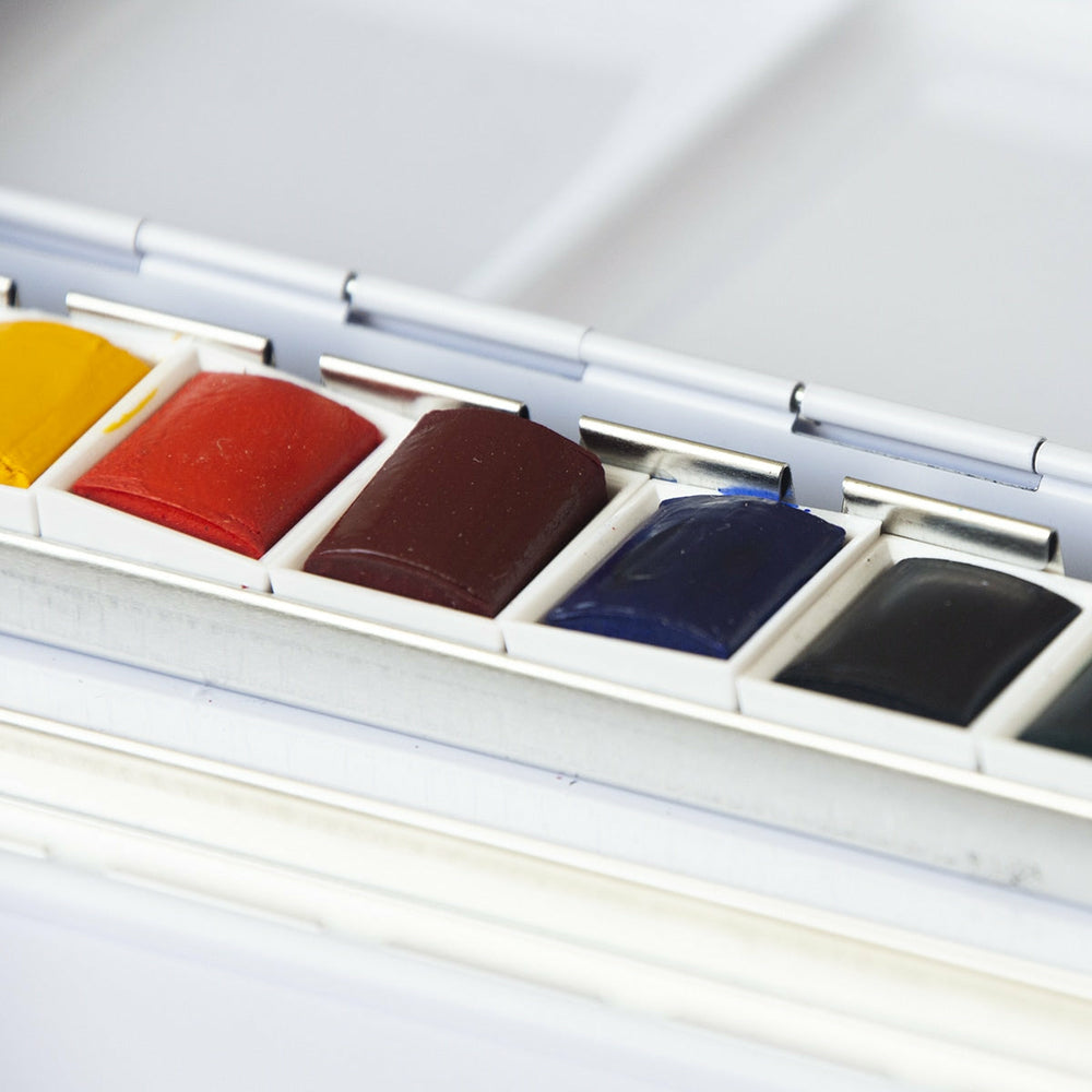 Box 12 Aquarellfarben Halbe Näpfchen Cotman Winsor & Newton (1)