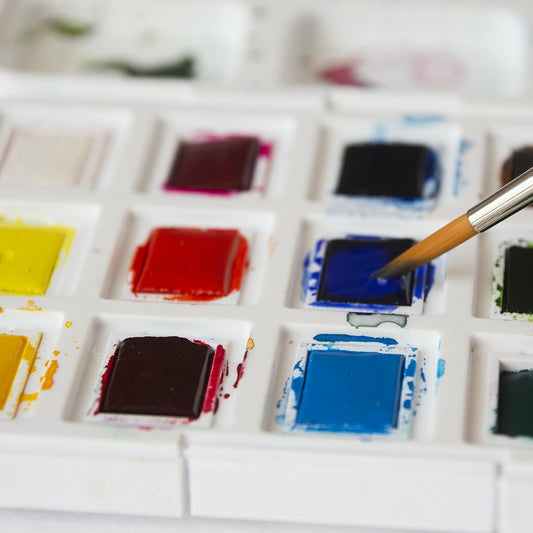 Aquarellbox 12 Halbe Näpfchen mit Pinsel Van Gogh