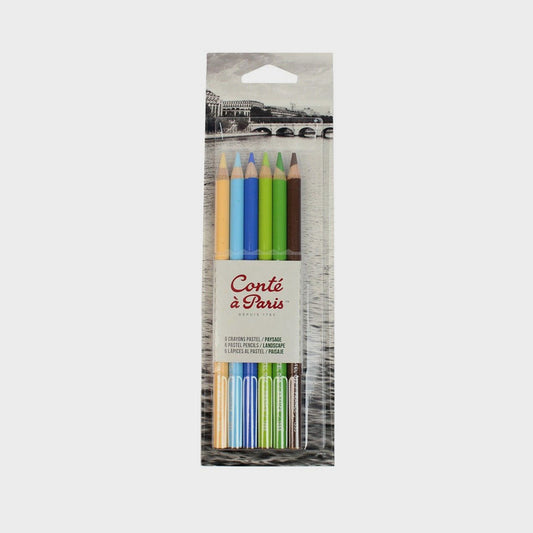 Sichtverpackung 6 Pastellstifte Landschaft Conté À Paris