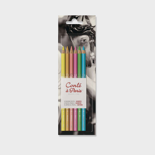 Sichtverpackung 6 Pastellstifte Farbig Sortiert Conté À Paris