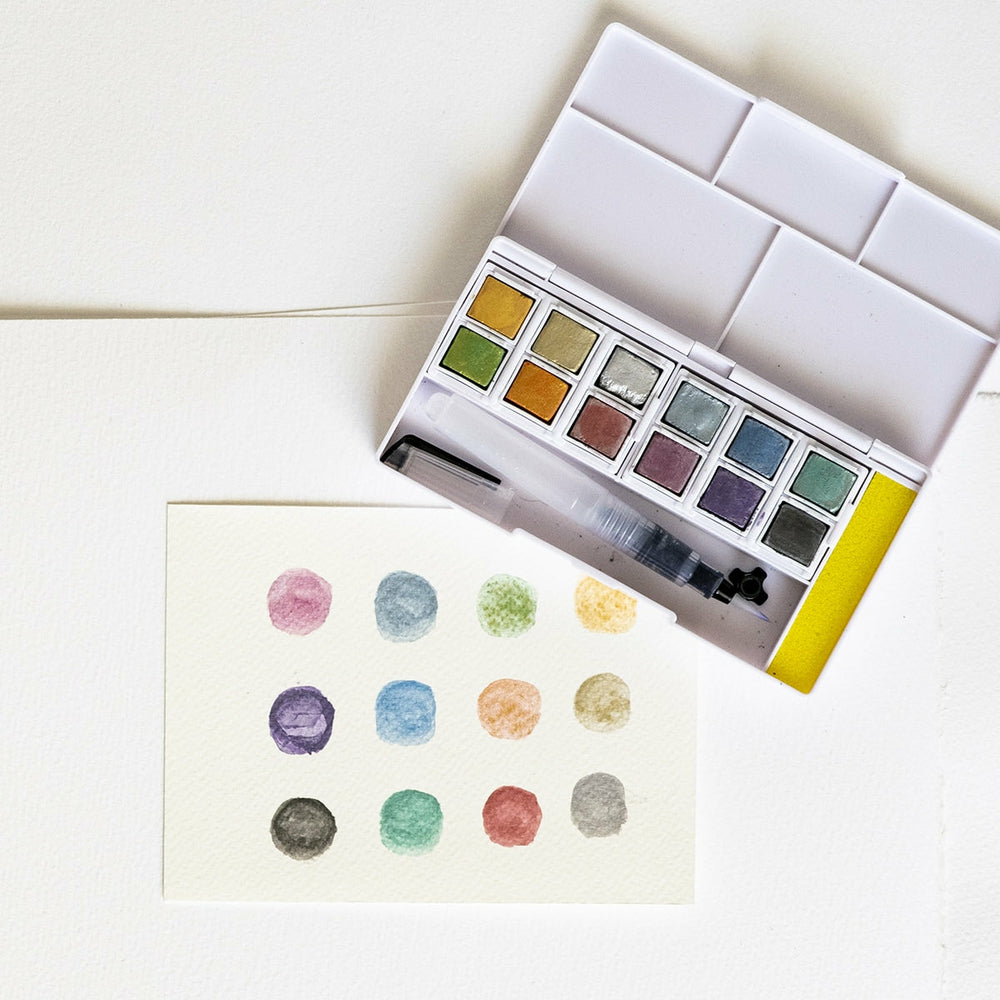 Reiseset 12 Aquarellfarben Metallic Derwent