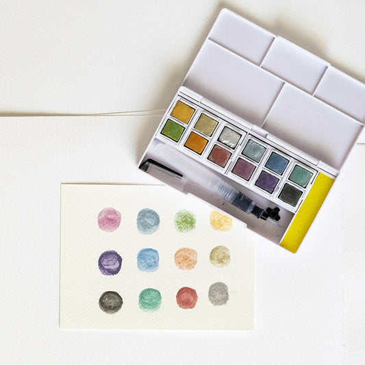 Reiseset 12 Aquarellfarben Metallic Derwent