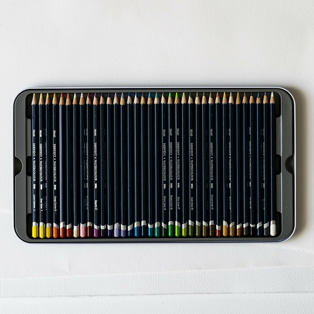 Metallbox 36 Aquarellstifte Derwent (2)