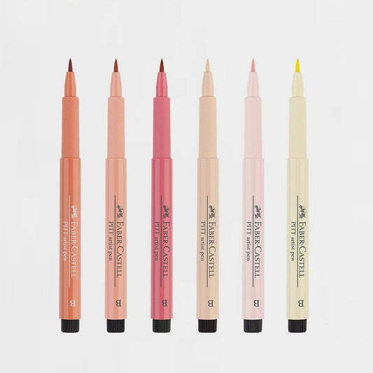 Etui 6er-Set Marker Pitt Artist Brush Hauttöne Faber Castell
