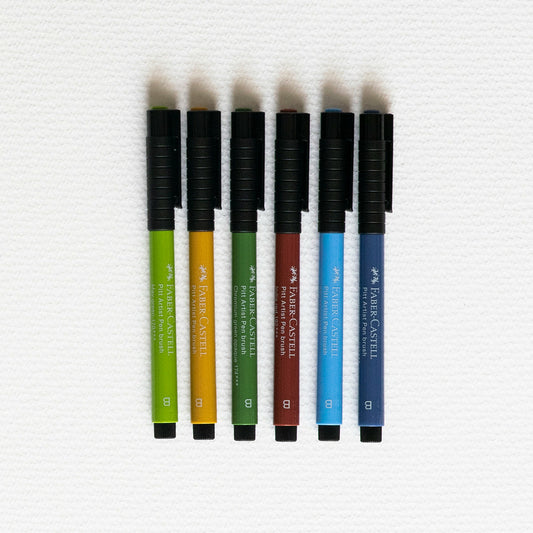 Etui 6er-Set Marker Pitt Artist Brush Landschaft Faber Castell