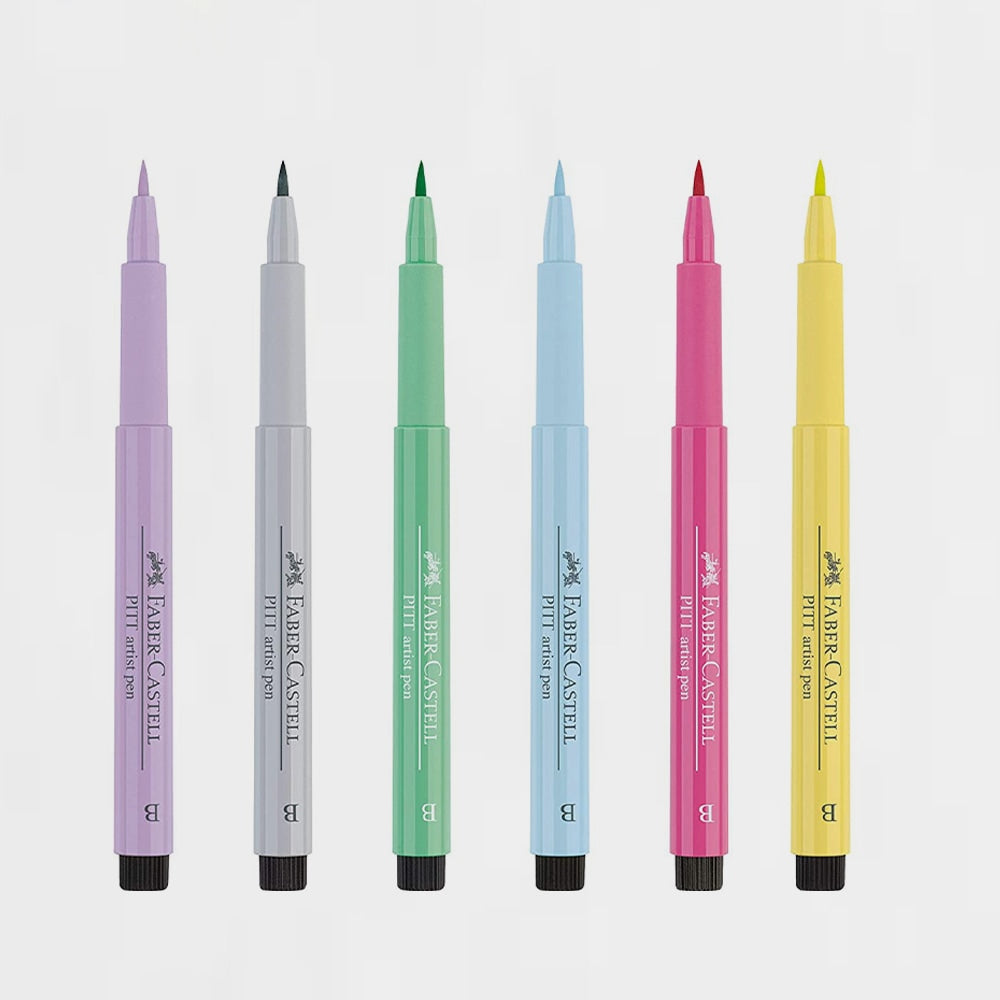 Etui 6er-Set Marker Pitt Artist Brush Pastell Faber Castell