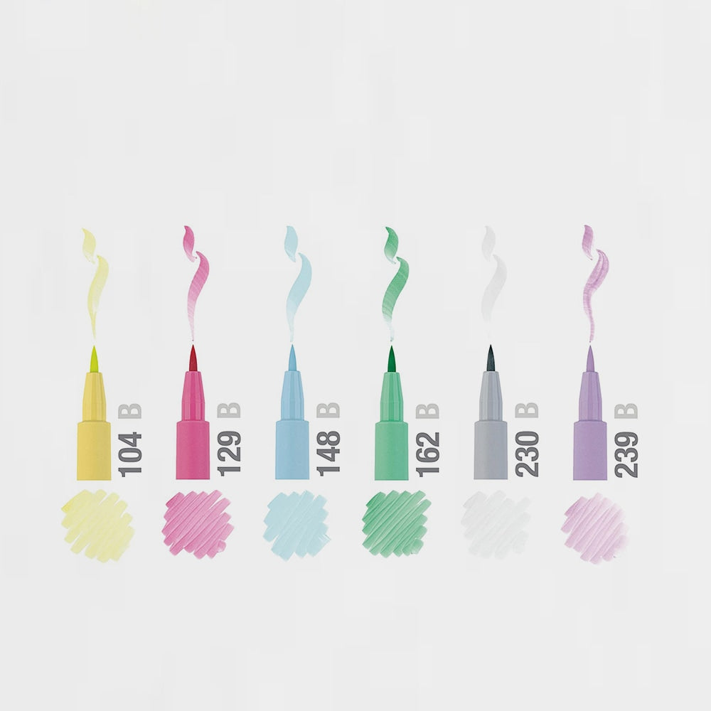 Etui 6er-Set Marker Pitt Artist Brush Pastell Faber Castell (1)