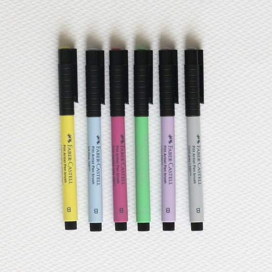 Etui 6er-Set Marker Pitt Artist Brush Pastell Faber Castell