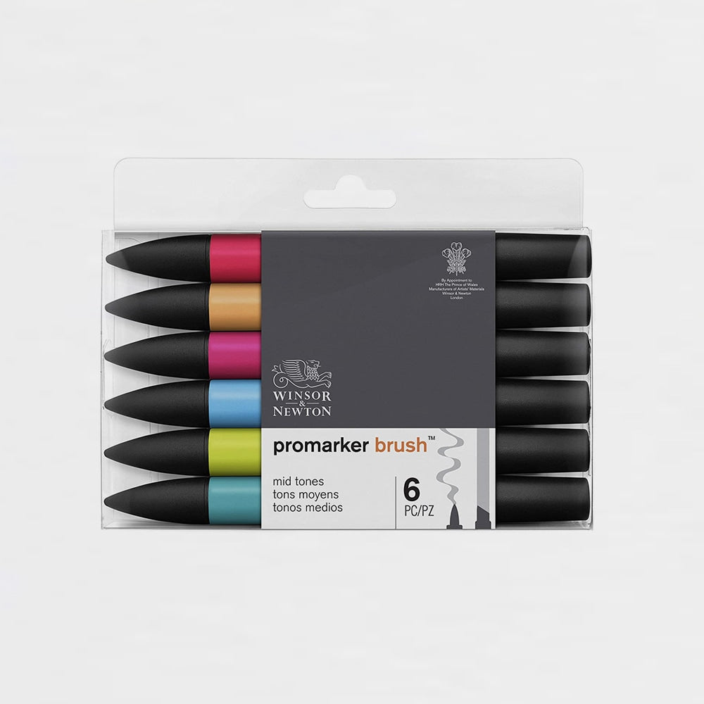 6er-Set Marker Brushmarker mittlere Töne Winsor & Newton (1)