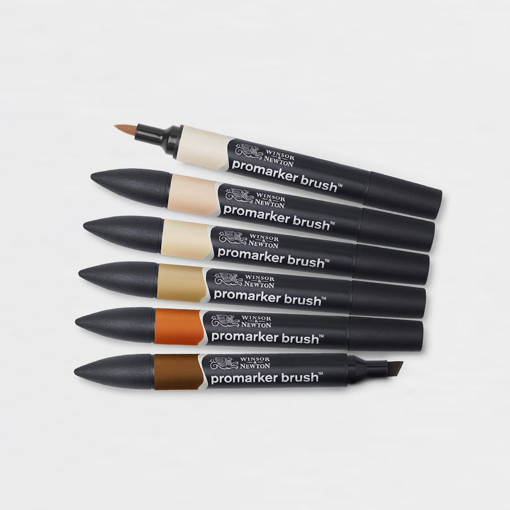 6er-Set Marker Brushmarker Hauttöne Winsor & Newton