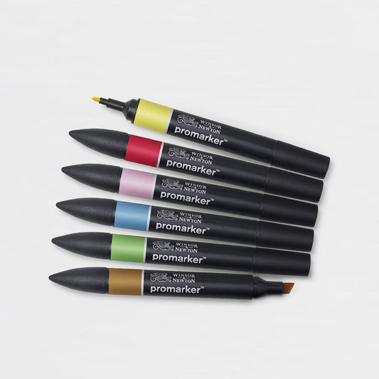 6er-Set Marker Promarker mittlere Töne Winsor & Newton