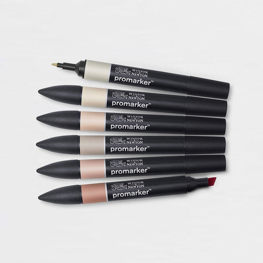 6er-Set Marker Promarker Helle Hauttöne Winsor & Newton