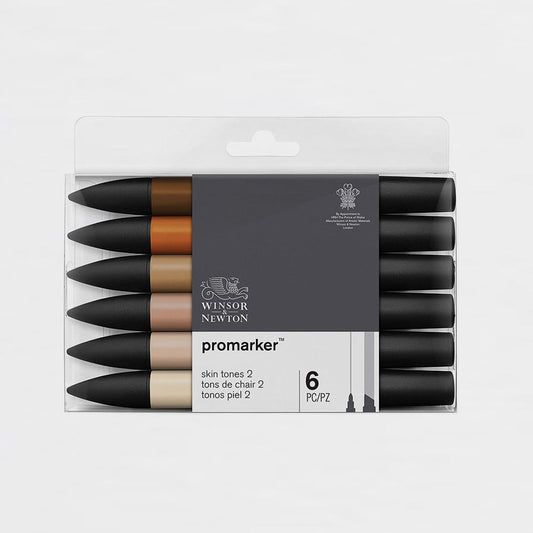 6er-Set Marker Promarker Dunkle Hauttöne Winsor & Newton