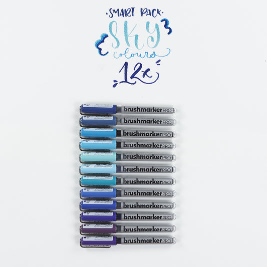 Set mit 12 Filzstiften Sky Colors Brushmarker Pro Karin