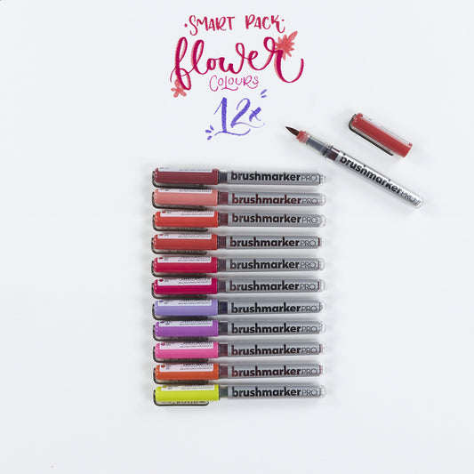 Set mit 12 Filzstiften Flower Colors Brushmarker Pro Karin