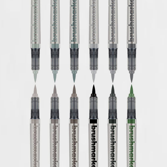 Set mit 12 Filzstiften Grey Colors Brushmarker Pro Karin